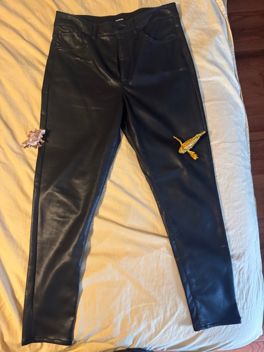 Express Black Vegan Leather lined Pants